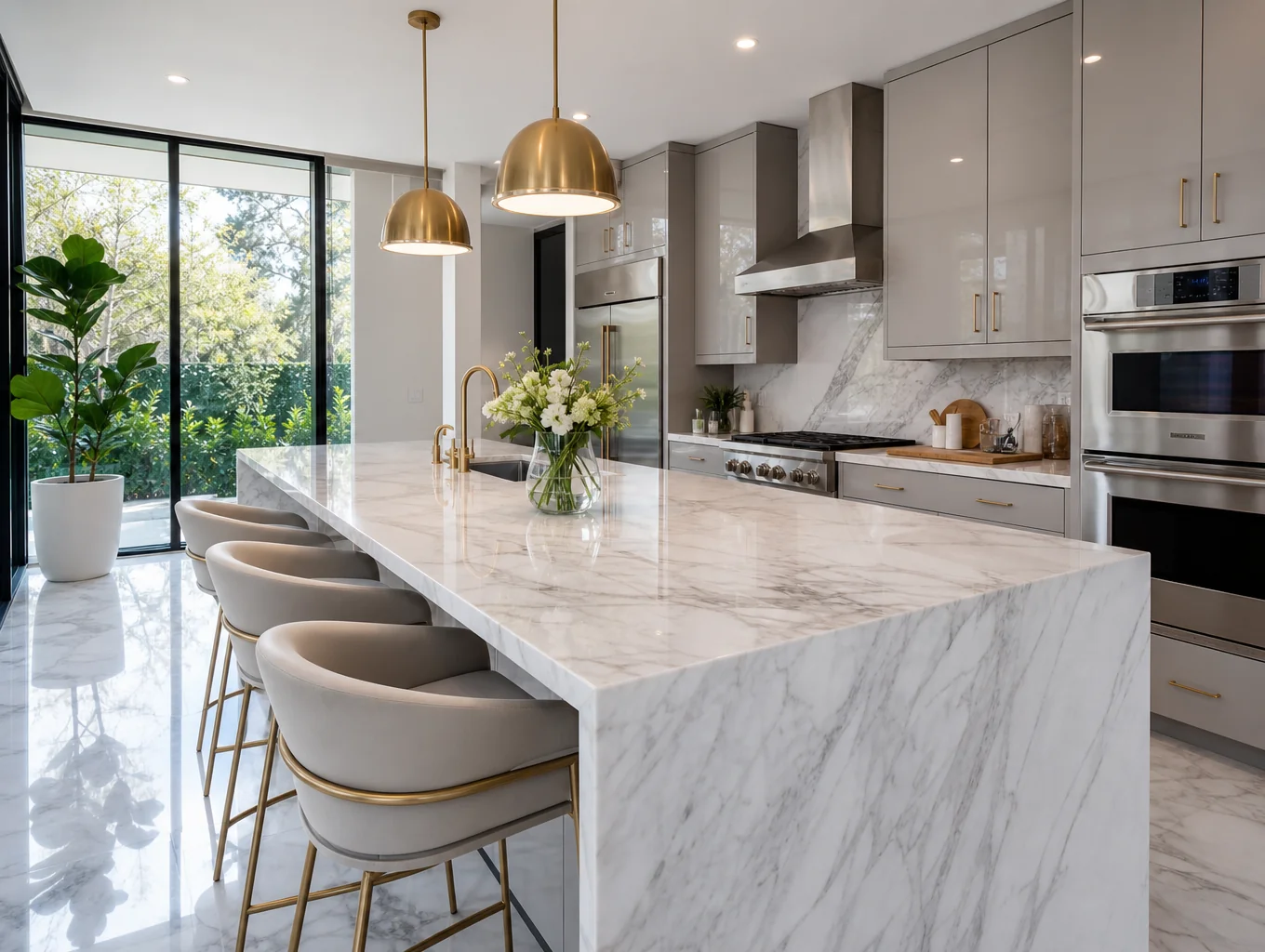 Luxury kitchen and open living room remodel in a Marietta, GA residence