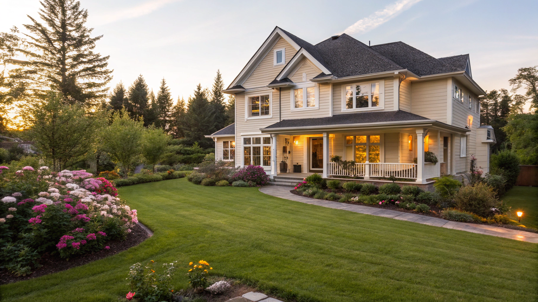 Natural-light photograph of a two-story subdivision residential home exterior in Georgia