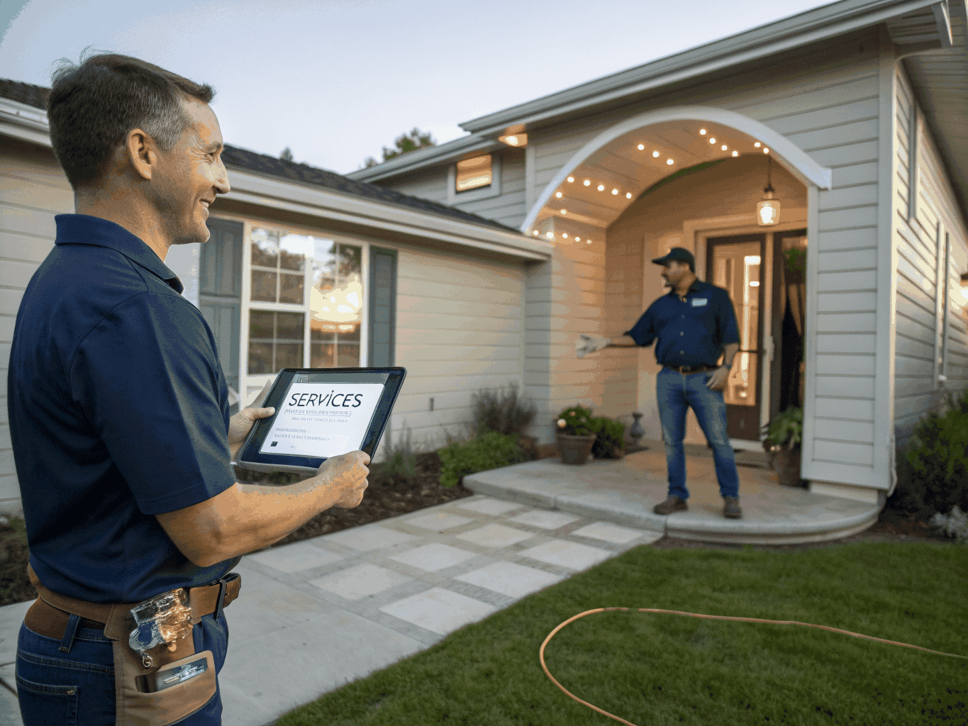 Remodeling contractor consulting with homeowners during an on-site evaluation in a Powder Springs home